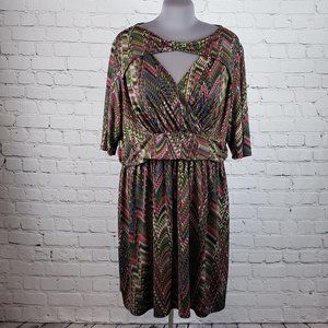 Avenue 30/32 Multi Colored Stretch Dress